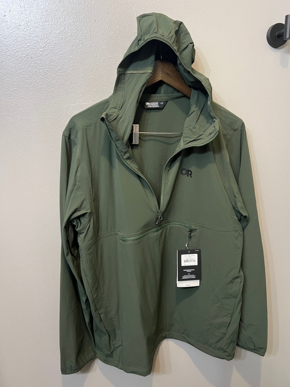 NWT Outdoor Research Ferrosi Anorak 1/2 Zip in Large Verde (forest green) UNISEX - Picture 4 of 12
